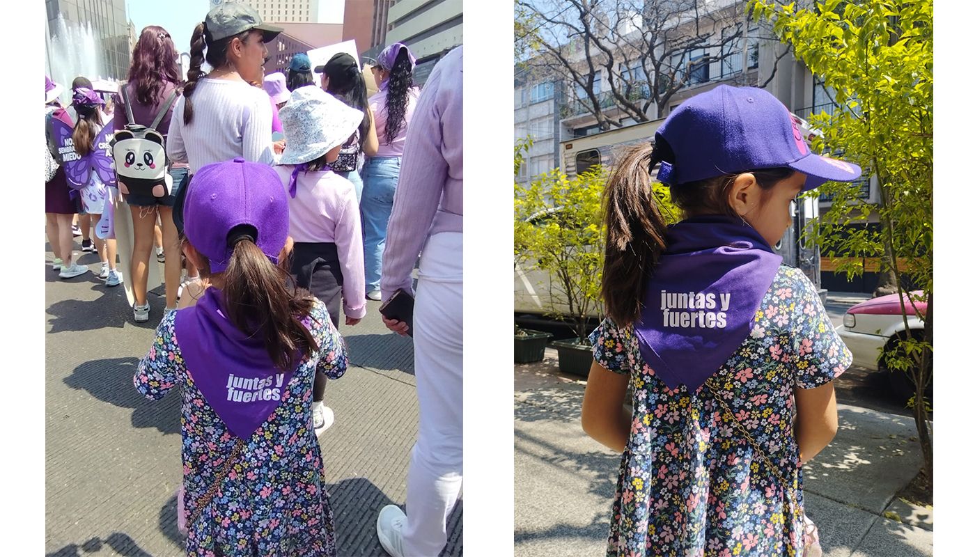 #8M: niñas marchan con sus madres entre consignas, memoria y esperanza