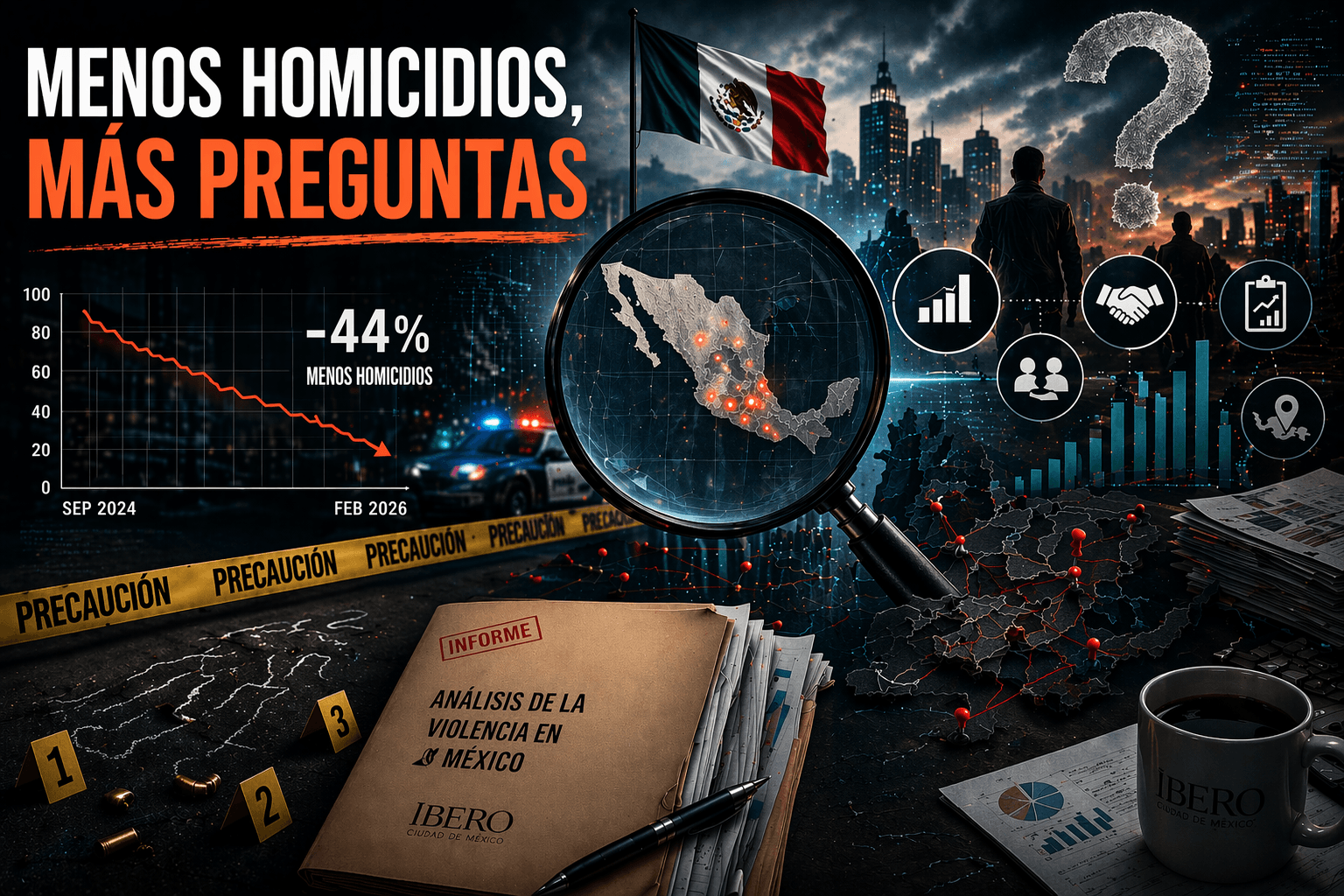 Menos homicidios, más preguntas: IBERO analiza histórica caída de la violencia en México