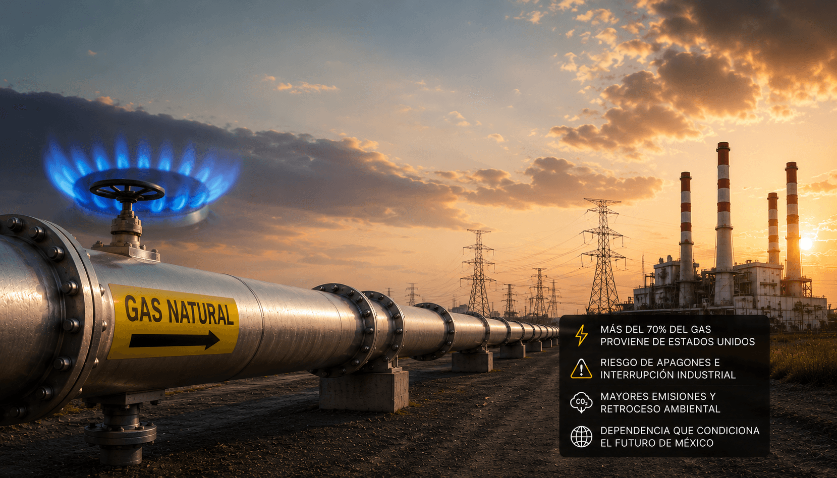 México depende de EU para más del 70% del gas natural; académico IBERO advierte riesgo para seguridad energética